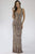 Lara Dresses - 29530 Cowl Back Beaded Sheath Dress Evening Dresses