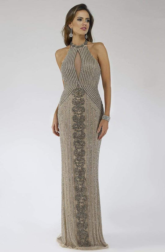 Lara Dresses - 29600 Beaded Halter Sheath Evening Gown