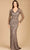 Lara Dresses 29615 - Long Sheer Sleeved Evening Gown Special Occasion Dress 4 / Grey