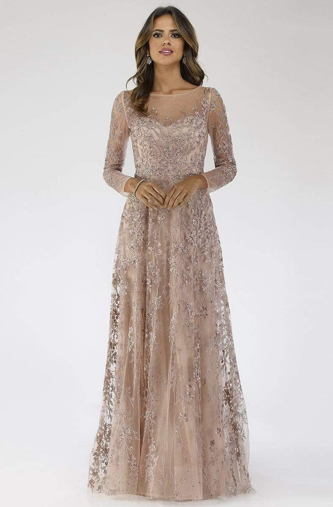 Lara Dresses - 29677 Illusion Long Sleeve Lace Applique A-Line Gown 4 / Blush - Shop Lara Dresses Dresses on Couture Candy at CoutureCandy.com Lara Dresses - 29677 Illusion Long Sleeve Lace Applique A-Line Gown 4 / Blush - Shop Lara Dresses Dresses on Couture Candy at CoutureCandy.com