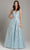 Lara Dresses - 29862 V-Neck Beaded Lace Ornate Tulle A-Line Gown Special Occasion Dress 2 / Dusk