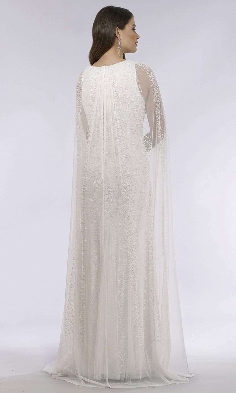 Lara Dresses - 51045 Caped Sleeveless Beaded Lace Bridal Dress ...