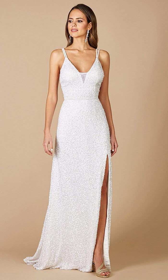 Lara Dresses - 51065 Fitted A-Line Evening Dress Bridal Dresses 0 / Ivory