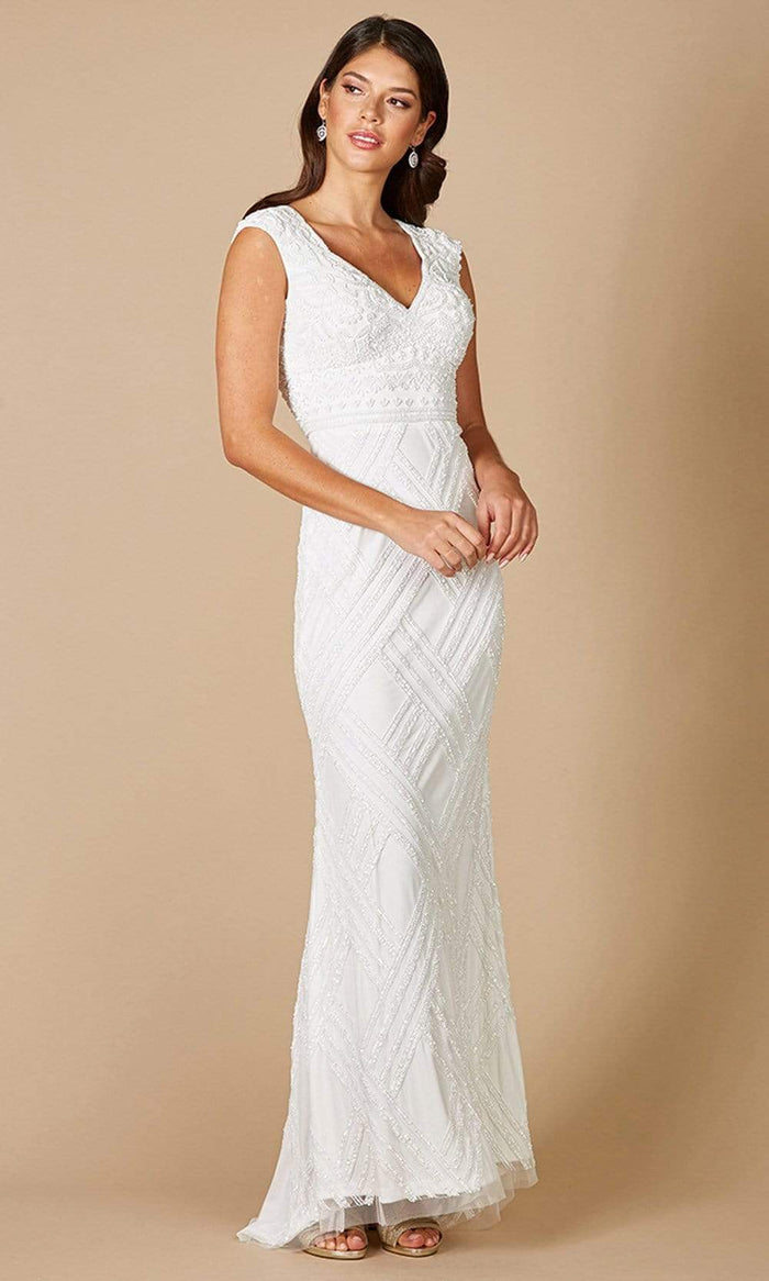 Lara Dresses - 51091 Sleeveless Embellished Sheath Dress Wedding Dresses 2 / Ivory