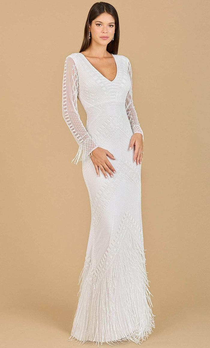 Lara Dresses 51139 - Long Sleeved Formal Gown Prom Dresses 2 / Ivory