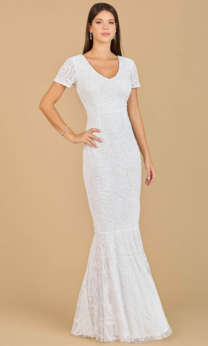 Lara Dresses 51143 - Beaded Mermaid Bridal Dress Special Occasion Dress 0 / Ivory