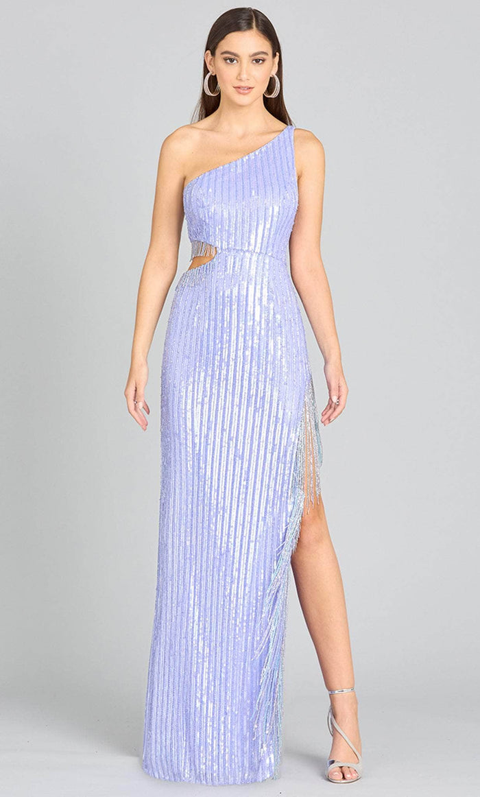 Lara Dresses 9978 - One Shoulder Sequin Prom Dress Special Occasion Dress 0 / Blue Iris