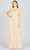 Lara Dresses 9980 - Beaded Sheath Prom Dress Special Occasion Dress 0 / Nude Silver