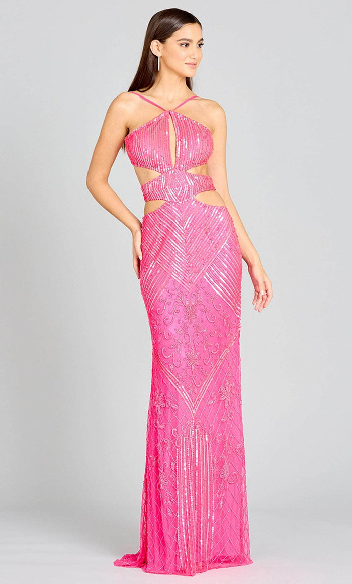 Lara Dresses 9985 - Halter Cutout Prom Dress Special Occasion Dress 0 / Hot Pink