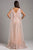 Lara Dresses - Embellished V-neck Sheath Dress With Cape 29969 - 2 pcs Blush in Size 12 and 14 Available CCSALE