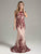 Lara Dresses Floral Cap Sleeves Long Gown in Wine 32901 CCSALE 12 / Wine