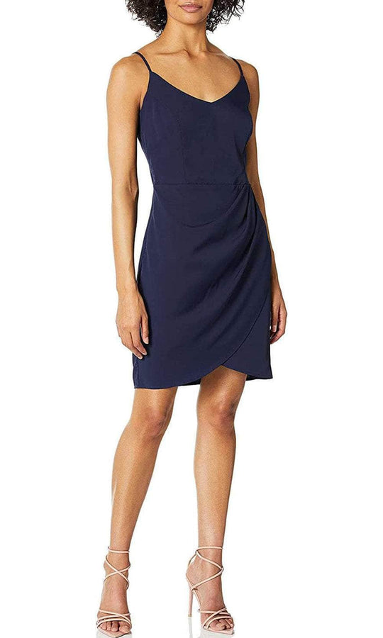 Laundry HP03W13 - Sleeveless Faux Wrap Cocktail Dress Special Occasion Dress 2 / Navy