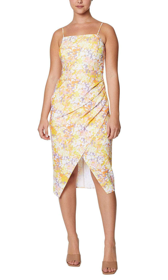 Laundry HV03D20 - Floral Sheath Casual Dress Cocktail Dresses 0 / Shadow Petals