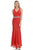 Lenovia - 5144 Embellished Lace V-neck Trumpet Dress Bridesmaid Dresses XS / Red