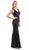 Lenovia - 5150 Sparkling Allover Sequin V Neck Evening Dress Bridesmaid Dresses XS / Black