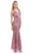 Lenovia - 5150 Sparkling Allover Sequin V Neck Evening Dress Bridesmaid Dresses XS / Pink