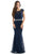 Lenovia - 5152 Sheer Sequin Lace Gown with Crystal Beaded Belt Bridesmaid Dresses XS / Navy
