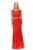 Lenovia - 5152 Sheer Sequin Lace Gown with Crystal Beaded Belt Bridesmaid Dresses XS / Red