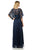 Lenovia - 5155 Crystal Beaded Waist A-Line Dress with Lace Poncho Mother of the Bride Dresses