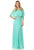 Lenovia - 5155 Crystal Beaded Waist A-Line Dress with Lace Poncho Mother of the Bride Dresses XS / Mint