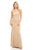 Lenovia - 5164 Crystal Embellished Bateau Trumpet Dress Pageant Dresses XS / Gold