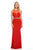 Lenovia - 5164 Crystal Embellished Bateau Trumpet Dress Pageant Dresses XS / Red