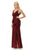 Lenovia - 5174 Wrap Bodice Asymmetrical Peplum Long Dress Bridesmaid Dresses