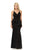 Lenovia - 5174 Wrap Bodice Asymmetrical Peplum Long Dress Bridesmaid Dresses XS / Black