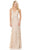 Lenovia - 5192 Lace V Neck Long Sheath Dress Bridesmaid Dresses XS / Nude