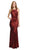 Lenovia - 5193 Metallic Fitted Jewel Mermaid Evening Gown Evening Dresses S / Black/Red