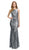 Lenovia - 5193 Metallic Fitted Jewel Mermaid Evening Gown Special Occasion Dress S / Black/Silver