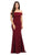 Lenovia - 5194 Off Shoulder Mermaid Long Formal Dress with Train Bridesmaid Dresses XS / Burgundy
