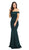 Lenovia - 5194 Off Shoulder Mermaid Long Formal Dress with Train Bridesmaid Dresses XS / Hunter Green