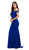 Lenovia - 5194 Off Shoulder Mermaid Long Formal Dress with Train Bridesmaid Dresses XS / Royal Blue