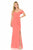Lenovia - 5206 Ruffle Detailed Off-Shoulder Trumpet Dress Bridesmaid Dresses XS / Coral