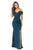 Lenovia - 5206 Ruffle Detailed Off-Shoulder Trumpet Dress Bridesmaid Dresses XS / H/Green