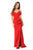 Lenovia - 5206 Ruffle Detailed Off-Shoulder Trumpet Dress Bridesmaid Dresses XS / Red