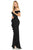 Lenovia - 5207 Off Shoulder Ruffle Drape Gown with Front Slit Bridesmaid Dresses