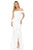 Lenovia - 5207 Off Shoulder Ruffle Drape Gown with Front Slit Bridesmaid Dresses XS / Ivory