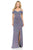 Lenovia - 5213 Metallic Off-Shoulder Trumpet Dress Bridesmaid Dresses XS / Purple