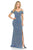 Lenovia - 5213 Metallic Off-Shoulder Trumpet Dress Bridesmaid Dresses XS / Royal