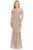 Lenovia - 5224 Sequined Off-Shoulder Trumpet Dress Bridesmaid Dresses XS / Nude/Gold