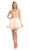 Lenovia - 8015 Gold Lace Appliqued Keyhole Cutout A-Line Dress Bridesmaid Dresses XS / Blush/Pink