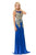 Lenovia - 8102 Gilded Jewel Neck Trumpet Dress With Train Bridesmaid Dresses
