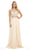 Lenovia - 8122 Crystal Beaded Halter Chiffon A-line Dress Bridesmaid Dresses XS / Champagne Gold
