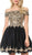 Lenovia - 8124 Gold Lace Appliqued Off Shoulder A-Line Dress Bridesmaid Dresses