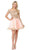 Lenovia - 8124 Gold Lace Appliqued Off Shoulder A-Line Dress Bridesmaid Dresses XS / Blush/Pink