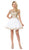 Lenovia - 8124 Gold Lace Appliqued Off Shoulder A-Line Dress Bridesmaid Dresses XS / White