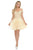 Lenovia - 8130 Embroidered Off-Shoulder Layered A-line Dress Homecoming Dresses XS / Champagne