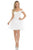 Lenovia - 8130 Embroidered Off-Shoulder Layered A-line Dress Homecoming Dresses XS / Ivory